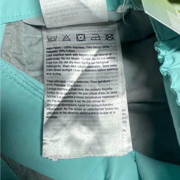 REGATTA GREAT OUTDOORS KIDS SORCER CARGO WALKING SHORTS. COOL AQUA. SIZE 7-8. - Picture 11 of 13